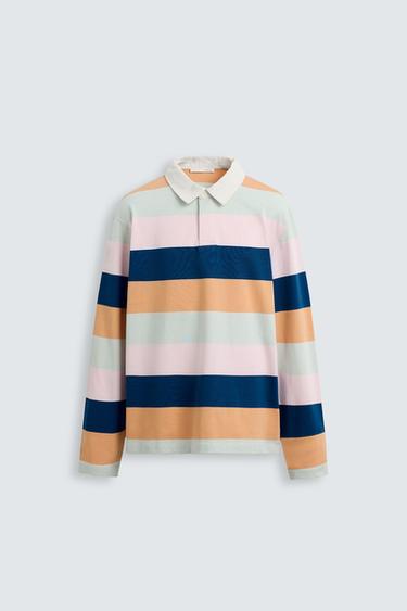 Zara STRIPED POLO SHIRT - Multicolored