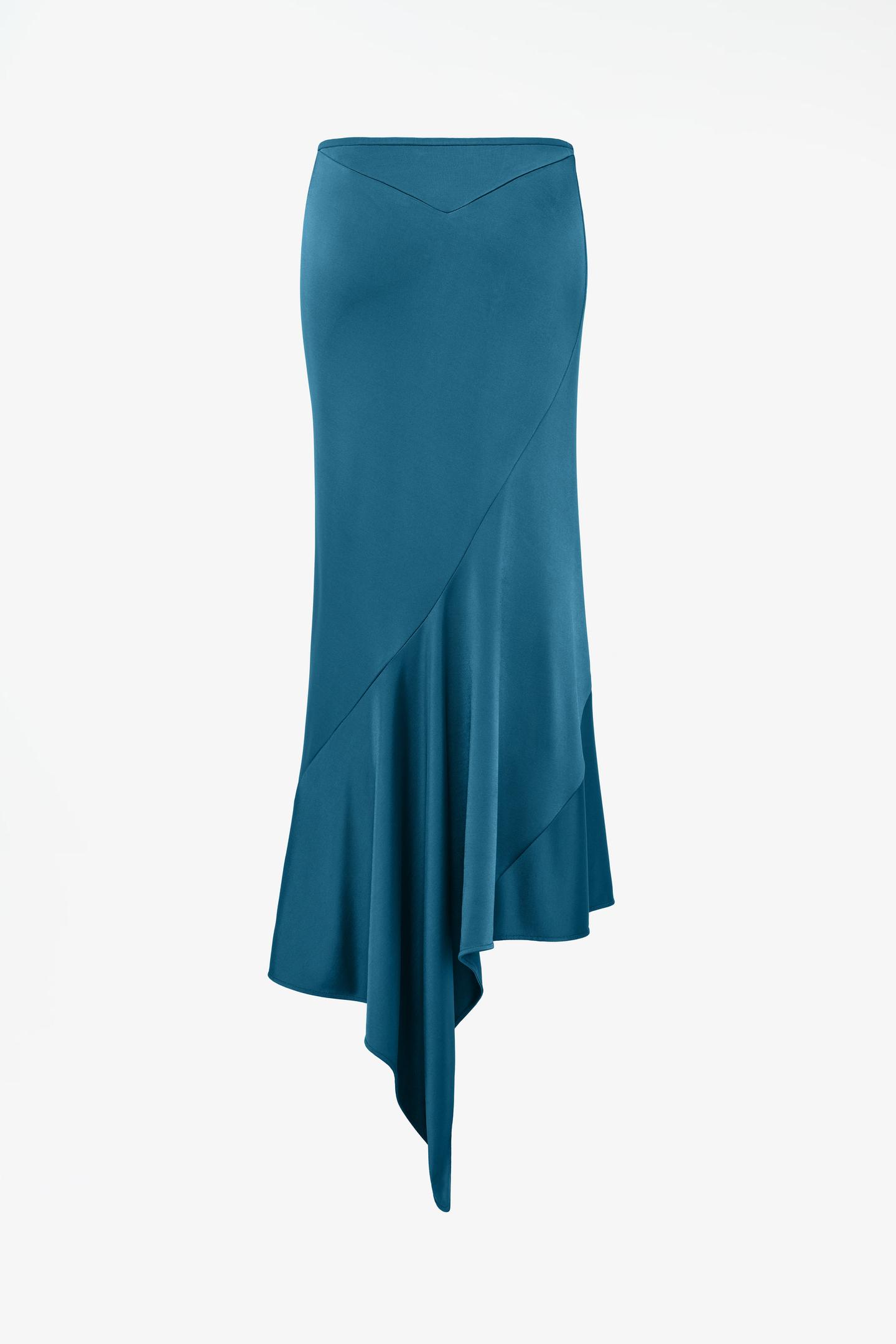 Женская юбка Zara Limited Edition Asymmetric Cut, цвет: Зелёный — фото 4