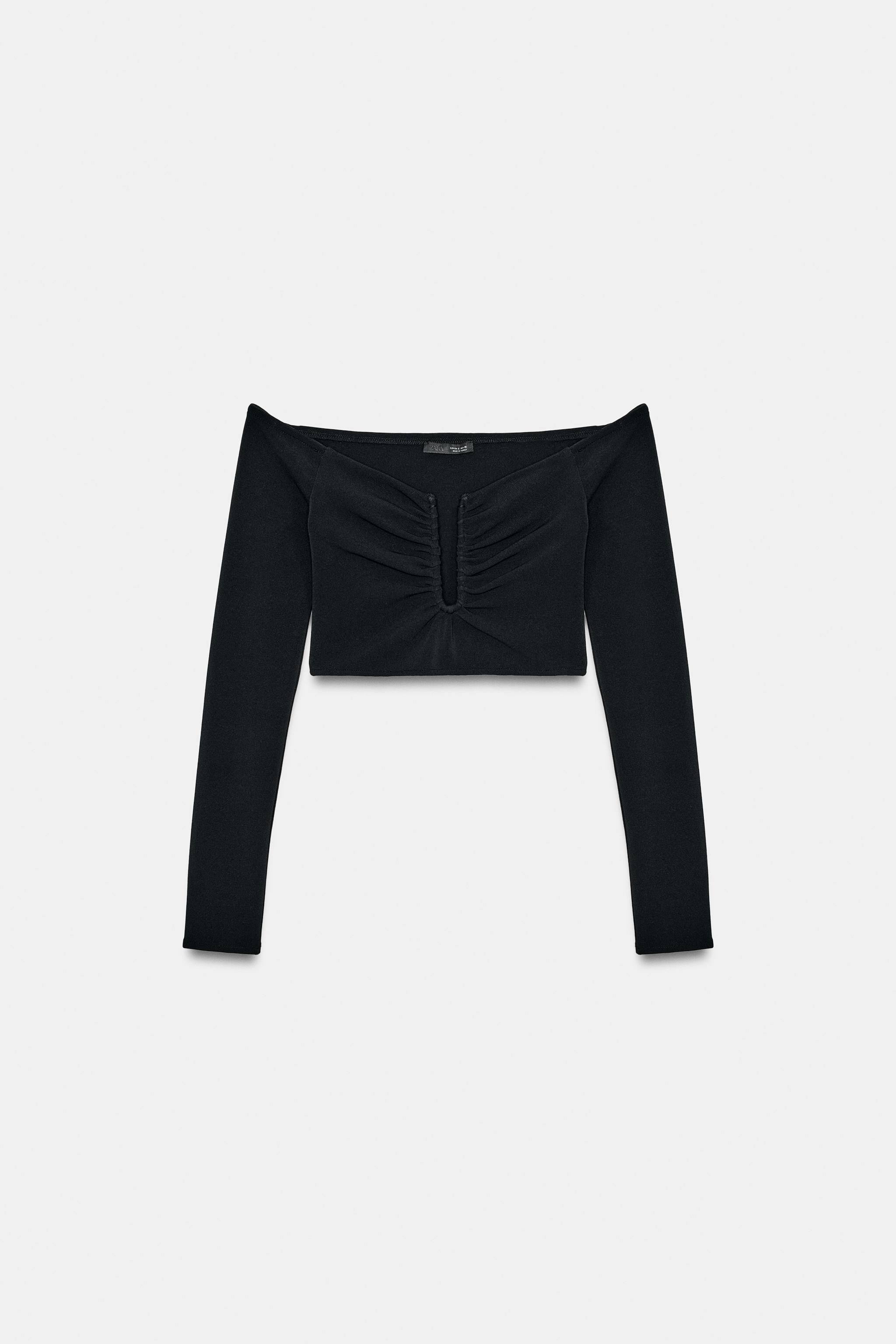 TOP CROPPED MANCHES LONGUES