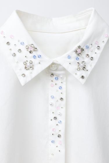 JEWEL COLLAR SHIRT - White by Zara - Image 2