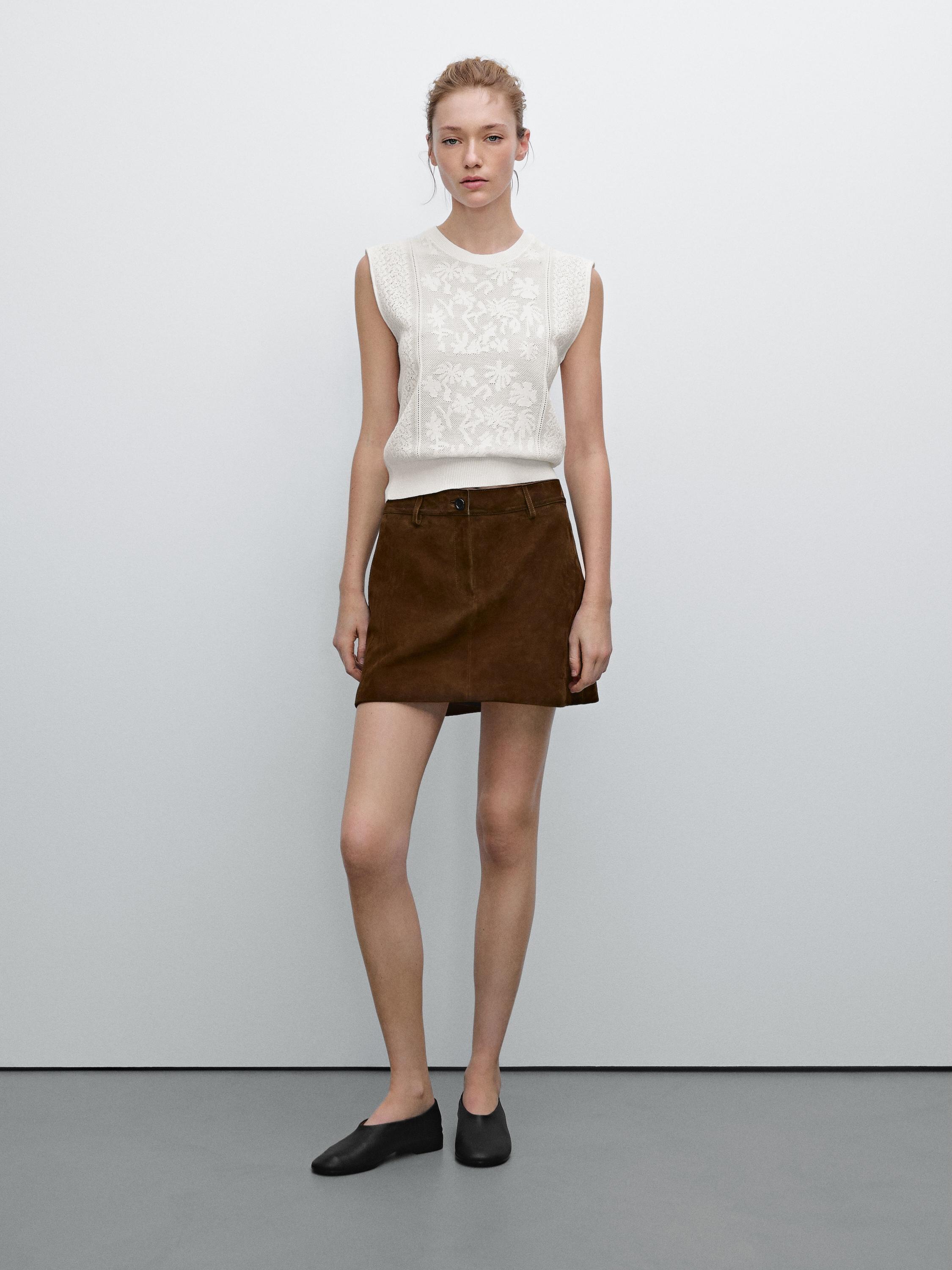 Sleeveless top with lace detail - Ecru | ZARA United States Sleeveless top with lace detail - Ecru | ZARA United States