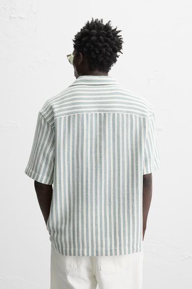 HERRINGBONE TEXTURED POLO SHIRT - Green / Blue by Zara - Image 2