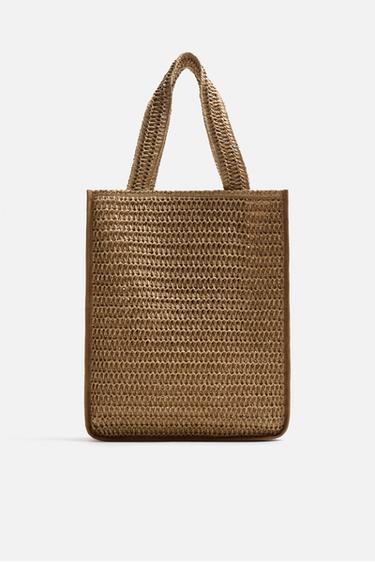 Zaras FLÄTAD SHOPPINGVÄSKA - Ljust beige