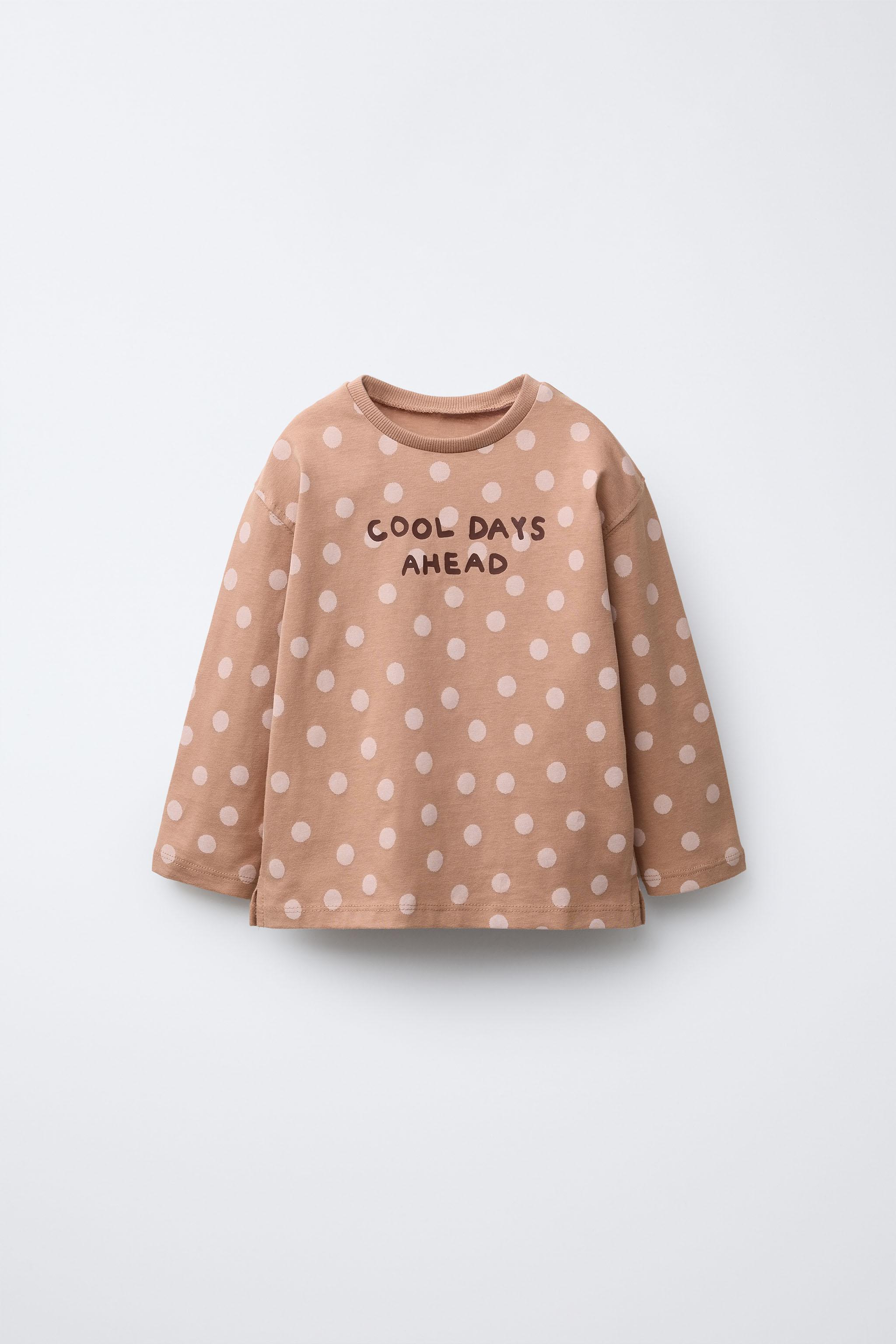 プリント＆テキスト入りTシャツ - ピンクベージュ | ZARA Japan