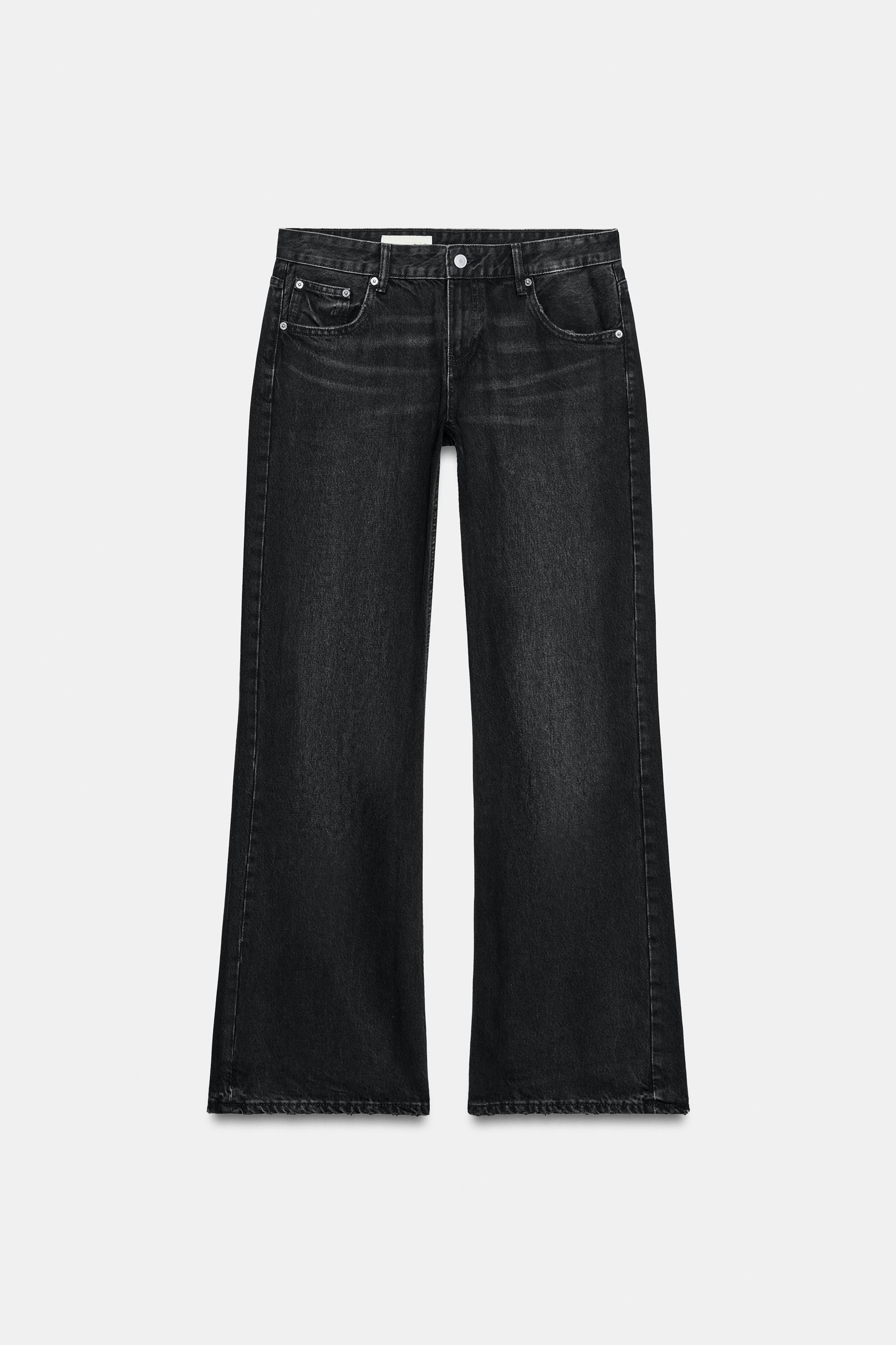 Женские джинсы Zara TRF DISTRESSED LOW-RISE WIDE LEG FLARE JEANS — фото 6
