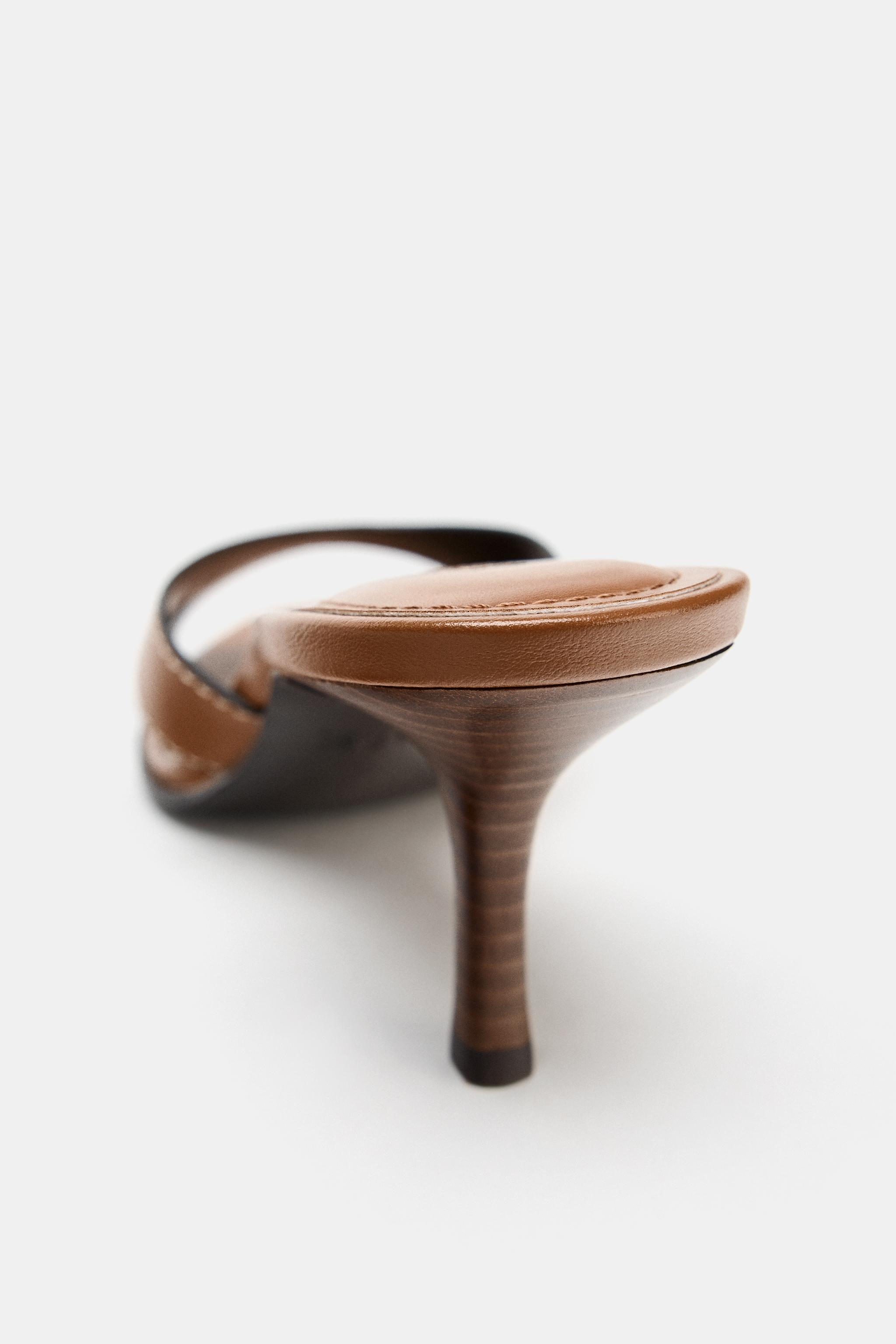 STITCHED HEEL SANDALS - Brown | ZARA United States