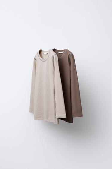 Zara 2 件裝撞色拷克 T 恤 - 多色 - 圖片 0