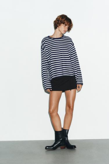 STRIPED KNIT SWEATER 100% WOOL - striped by Zara