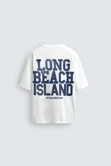 RELAXED FIT WASHED PRINT T-SHIRT - White by Zara
