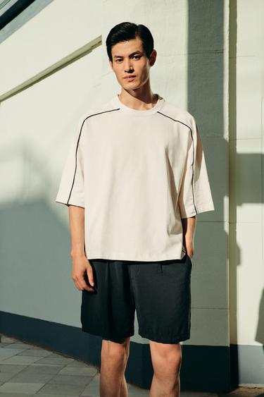 CONTRAST PIPED TRIM SWEATSHIRT - Oyster-white by Zara