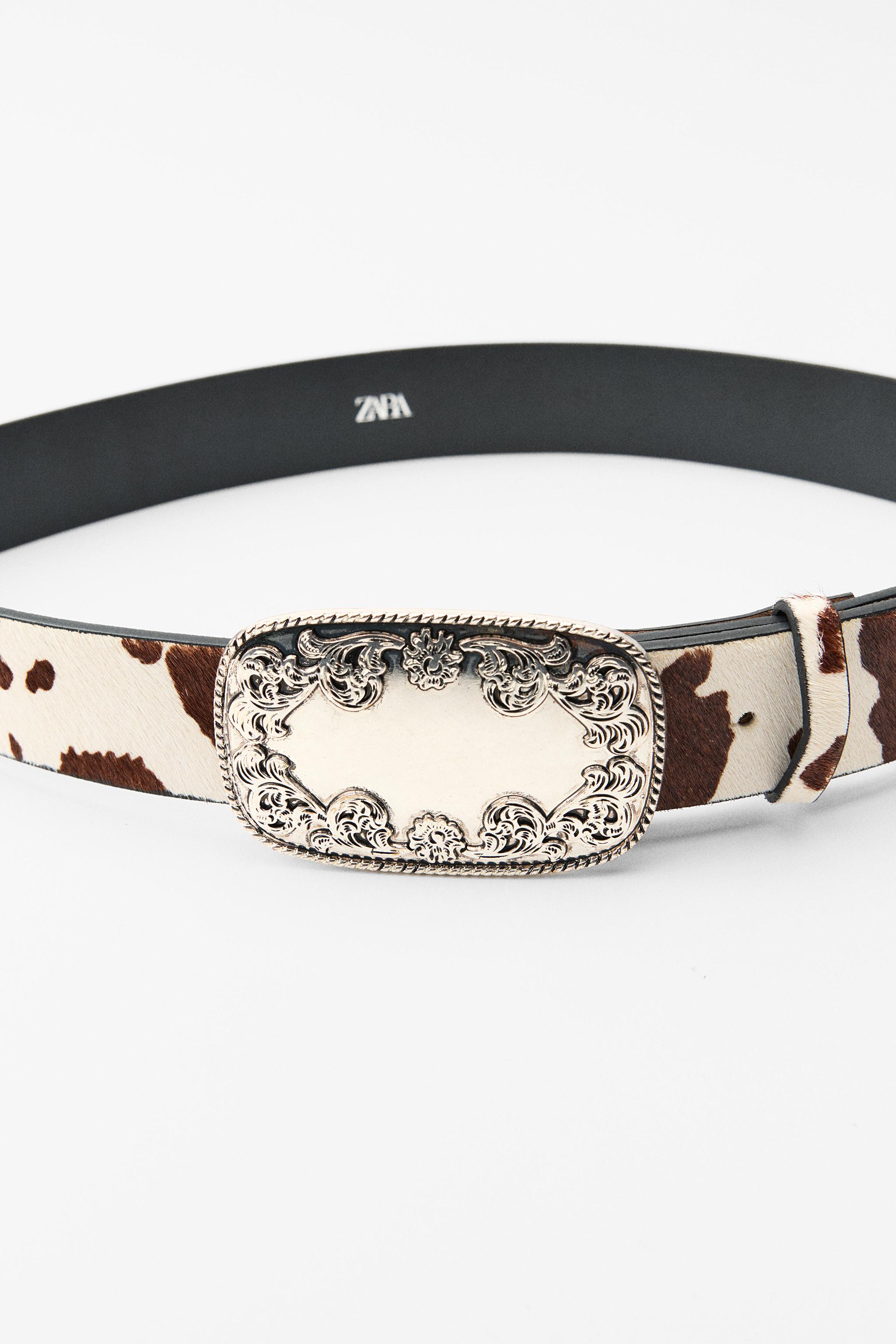 CEINTURE COWBOY EN CUIR A IMPRIME ANIMALIER