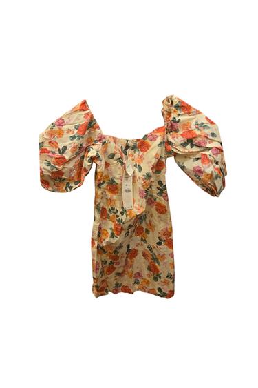 ZARA FLORAL MINI DRESS ECRU