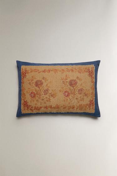 EMBROIDERED CUSHION COVER - Mustard by Zara - Image 0