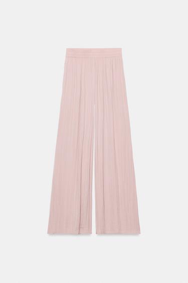 PANTALON FLUIDE LARGE - Rose de Zara - Image 4