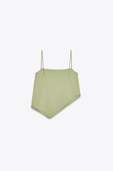 TOP ASYMÉTRIQUE CRÊPE - Vert clair de Zara - Image 5