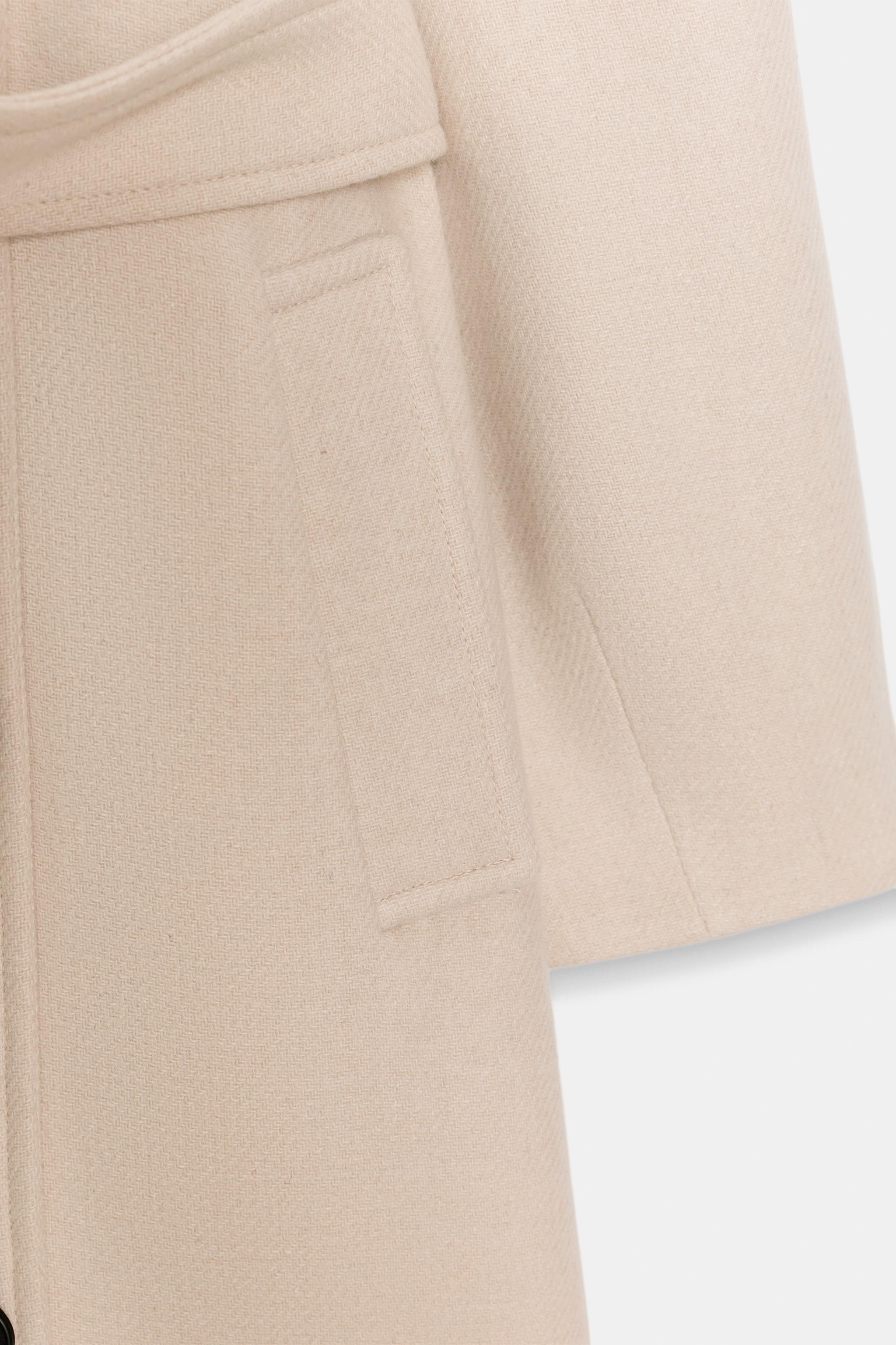 MANTEAU LONG AVEC LAINE COL MONTANT