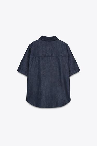 CHEMISE EN JEAN ZW COLLECTION - Bleu de Zara - Image 5