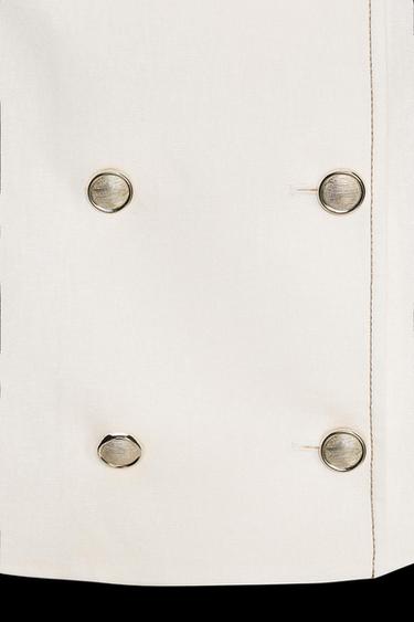 SHORT SLEEVE LINEN BLEND BLAZER - Ecru by Zara