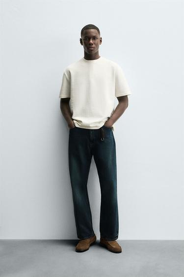 УДОБНА КРЕПОНЕНА ТЕНИСКА - Екрю от Zara