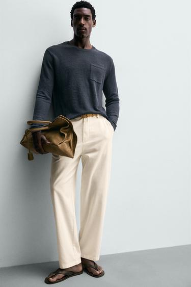 PANTALON CHINO COUPE DÉCONTRACTÉE - Écru de Zara - Image 5