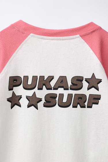 T-SHIRT MANCHES RAGLAN PUKAS SURF - Rose / Blanc de Zara - Image 5