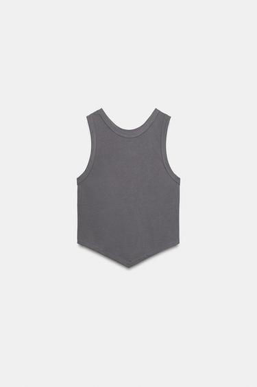 TOP FLUIDE OUVERT AU DOS - Gris bleu de Zara - Image 3