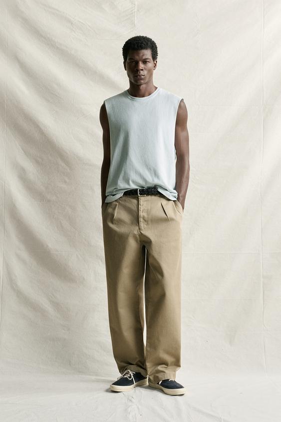 LIGHTWEIGHT RELAXED FIT TANK TOP - Light sky blue by Zara - Image 0