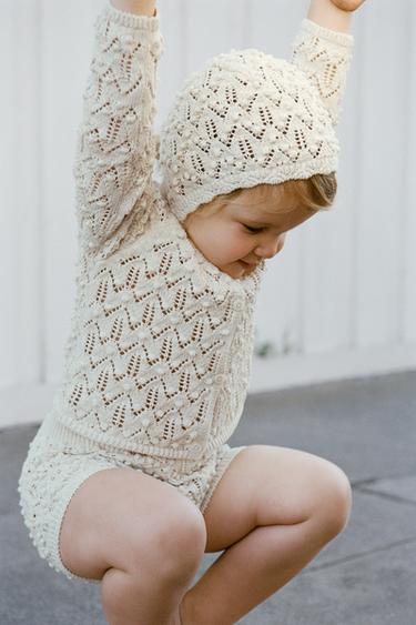 LINEN BLEND KNIT HOOD - Light beige by Zara