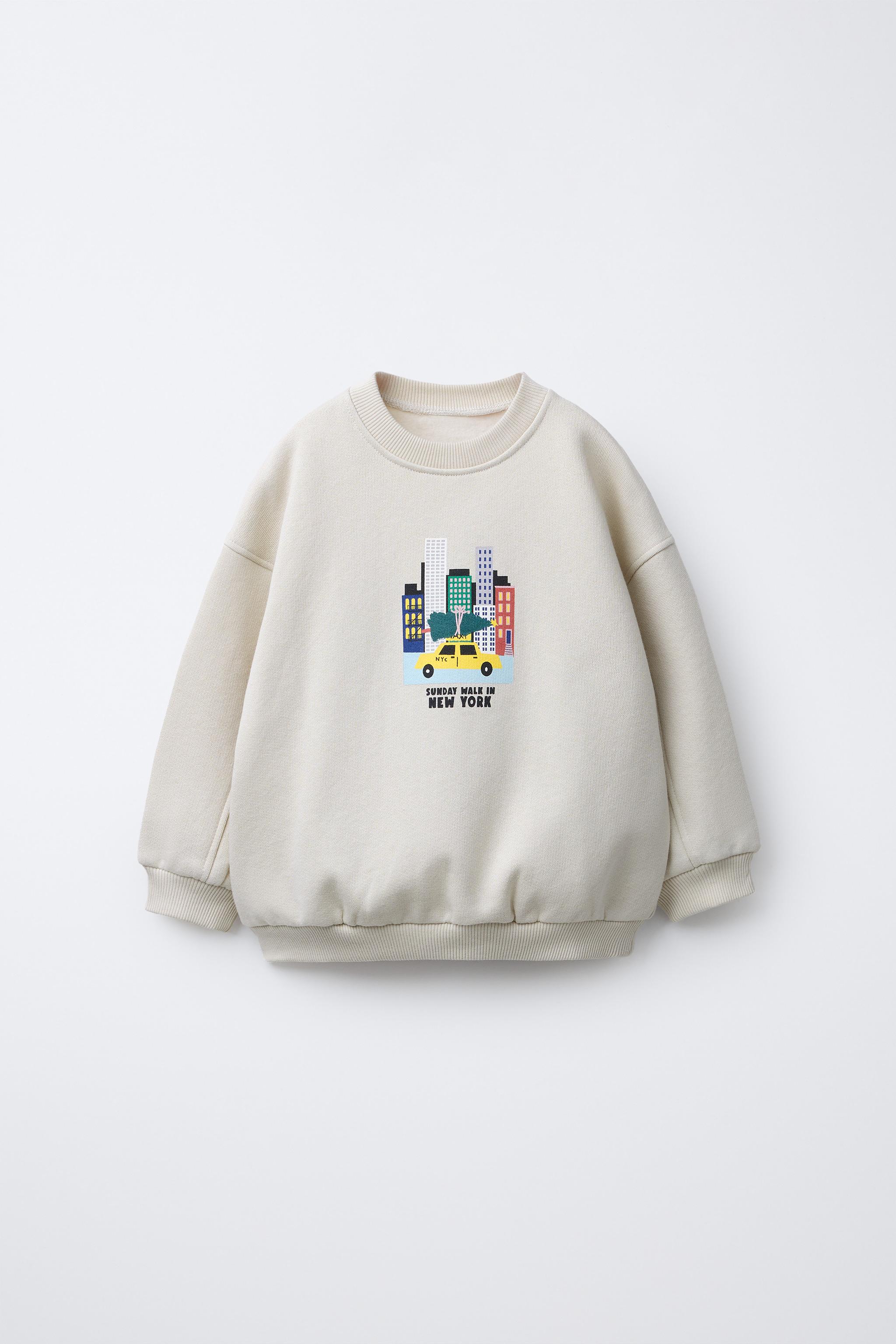 NEW YORK PRINT SWEATSHIRT - Ice | ZARA New Zealand