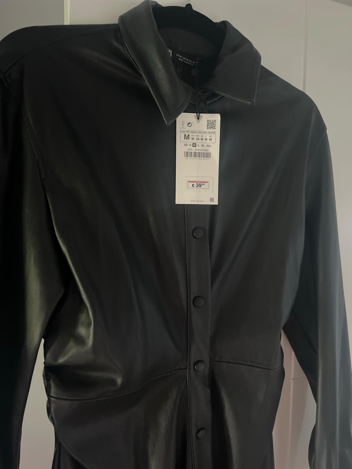 FAUX LEATHER MIDI DRESS - Image 3