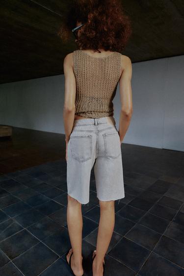 SHORT Z1975 EN DENIM TAILLE MI-HAUTE - Gris clair de Zara - Image 4