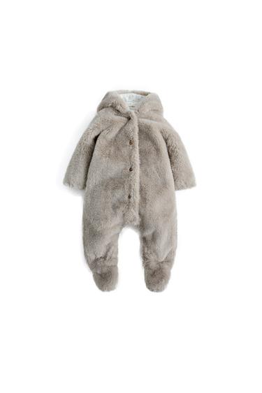 FAUX FUR HOODED SWEATSHIRT