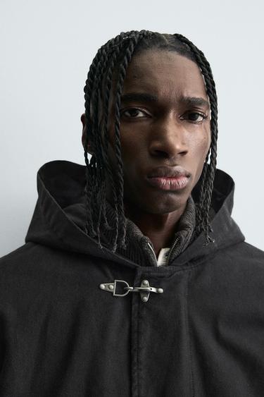 VESTE À CAPUCHE ET BRANDEBOURGS - Noir de Zara - Image 6