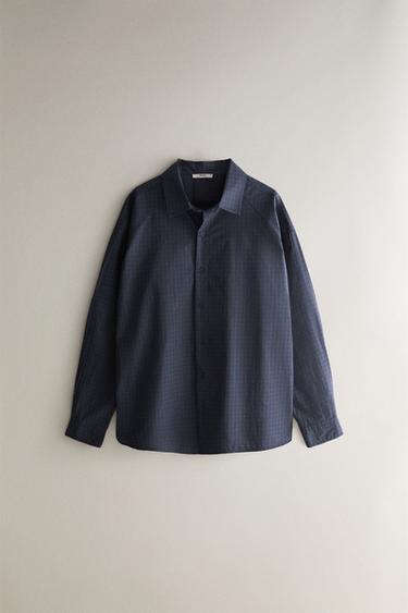COTTON CHECK SHIRT - Blue by Zara - Image 0