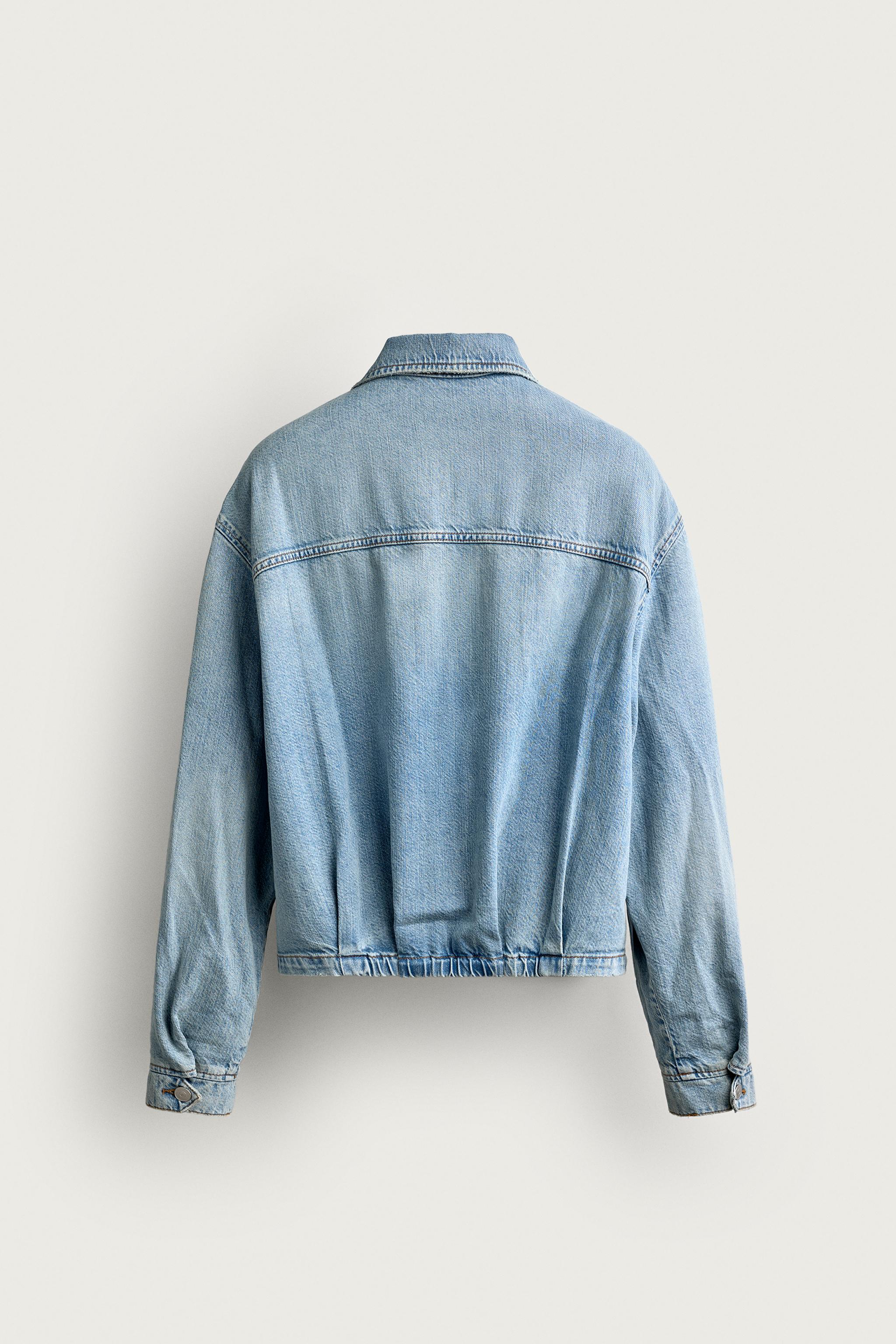 Мужские куртки Zara WASHED DENIM ZIP-UP JACKET — фото 8
