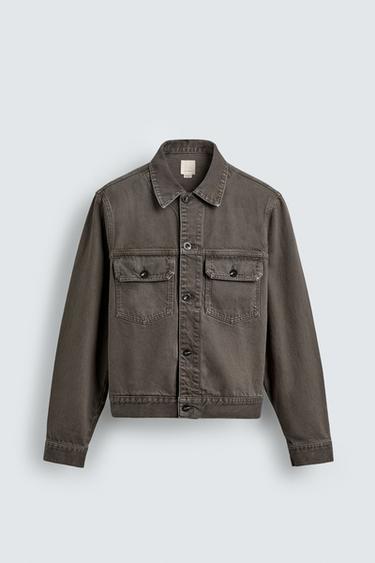 VESTE EN JEAN ÉDITION LIMITÉE - Vert gris de Zara