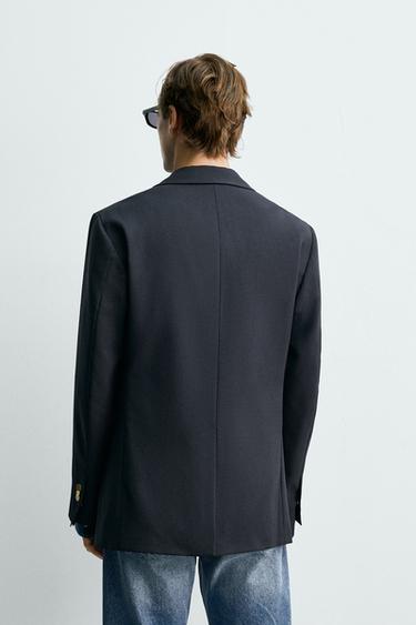 BLAZER CROISÉ 100% LAINE AARON LEVINE X ZARA - Bleu marine de Zara - Image 2