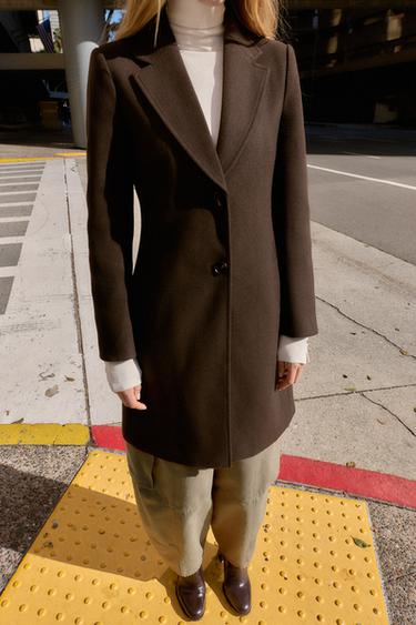 SOFT SHOULDER PAD COAT - Brown by Zara - Image 2