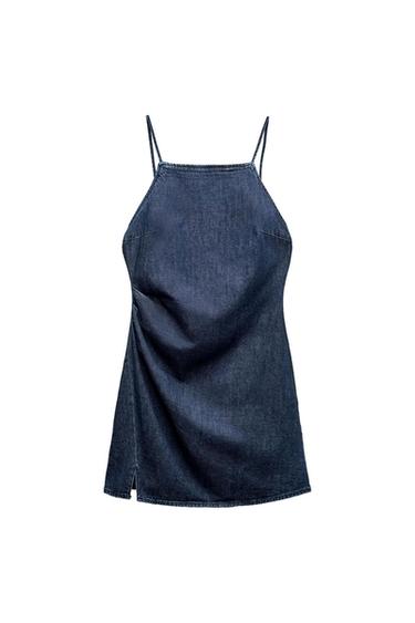 VESTIDO DENIM TRF DRAPEADO