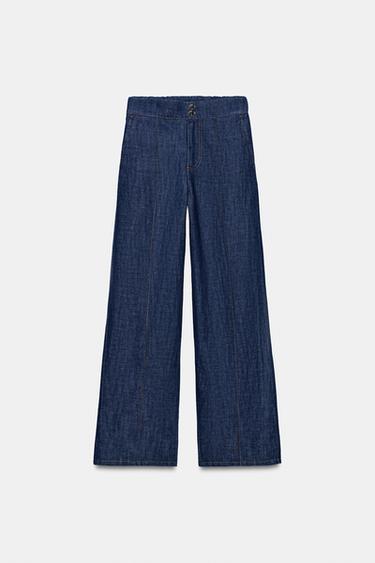 PANTALON DROIT EN LIN - Indigo de Zara - Image 6