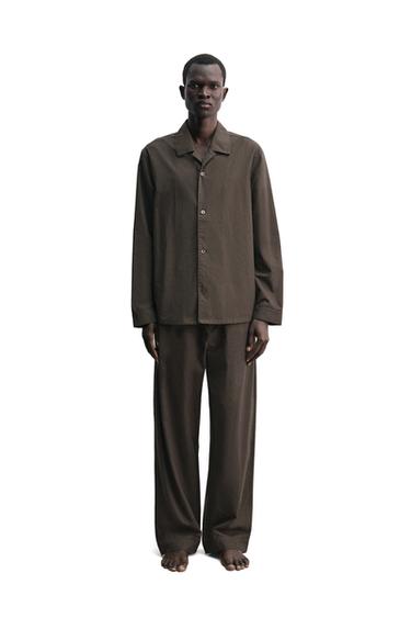 ЖАККАРДОВА ПІЖАМНА СОРОЧКА - Коричневий Zara