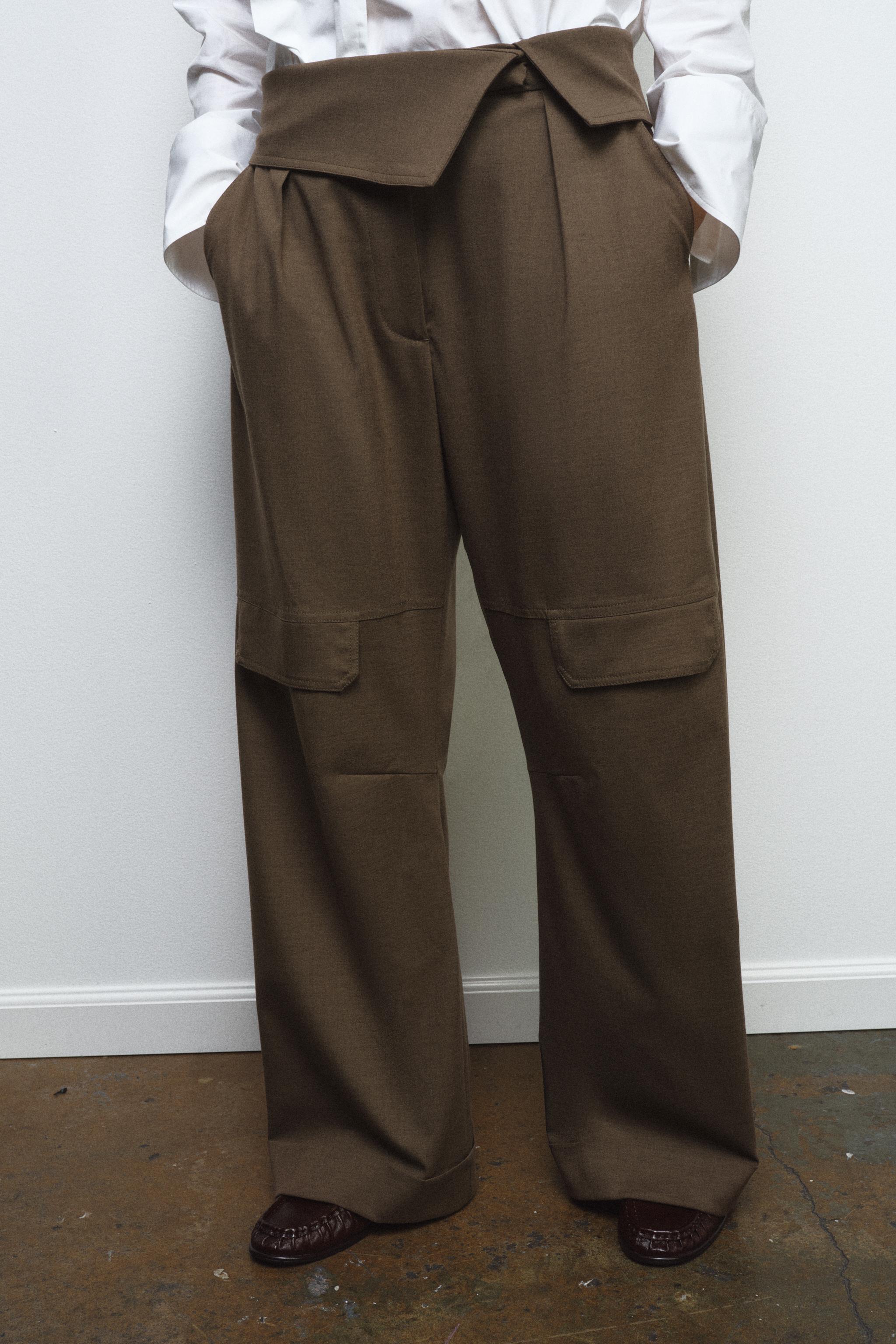 ZW Collection Cargo Trousers - Grey