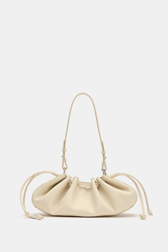 MINI BOLSO FRUNCIDO - Crudo de Zara - Imagen 0