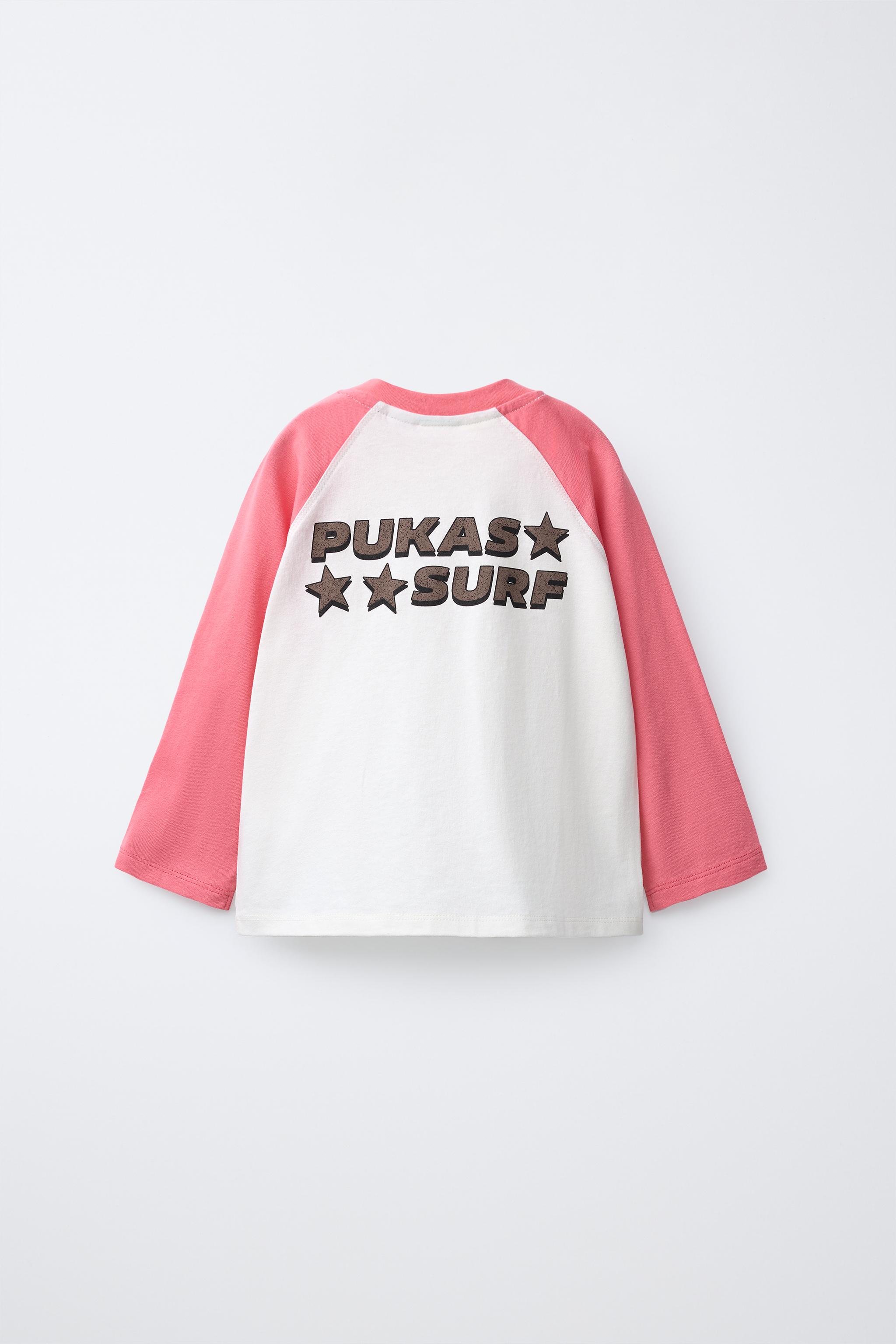 PUKAS SURF RAGLAN SLEEVE T-SHIRT — Pink