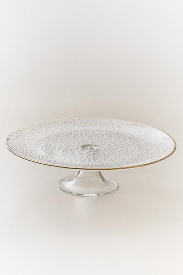 PLAT EN VERRE RELIEF FILET DORÉ - 990 de Zara