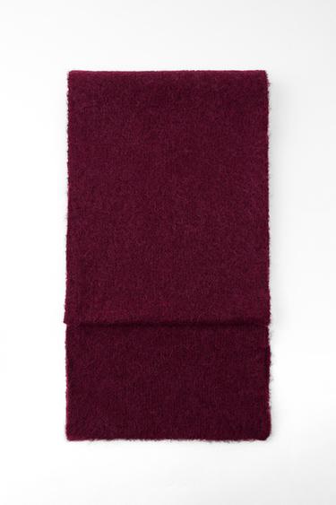 PLAIN KNIT SCARF - Burgundy by Zara - Image 2