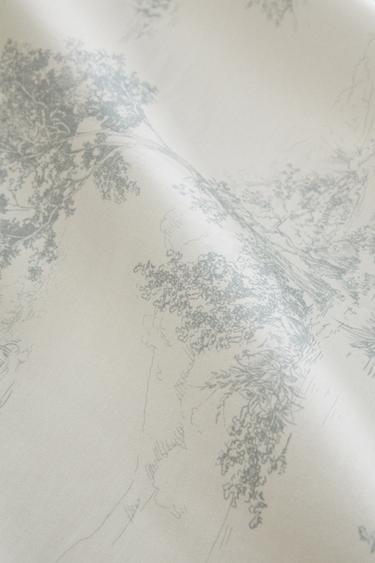 DRAP DE DESSUS SATIN TOILE JOUY - Bleu canard de Zara - Image 4