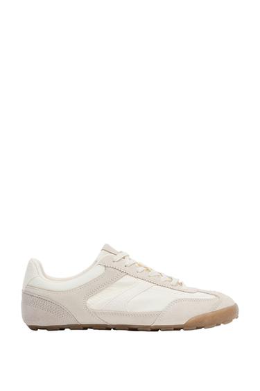 SOFT RUNNING TRAINERS - Ecru White by Zara