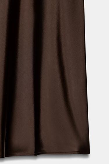 SATIN MIDI SKIRT - Chocolate by Zara - Image 7