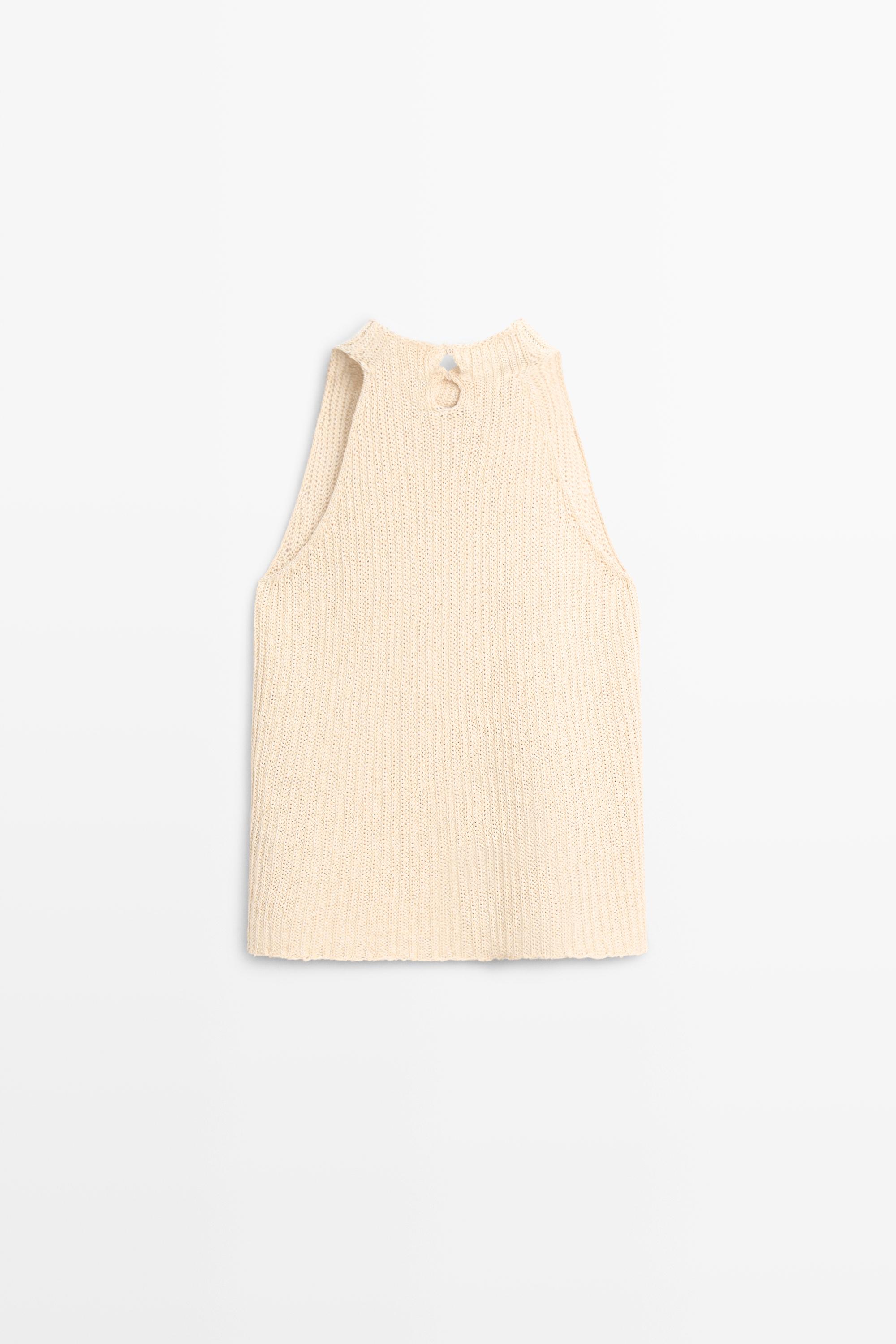 Top en maille avec lin
